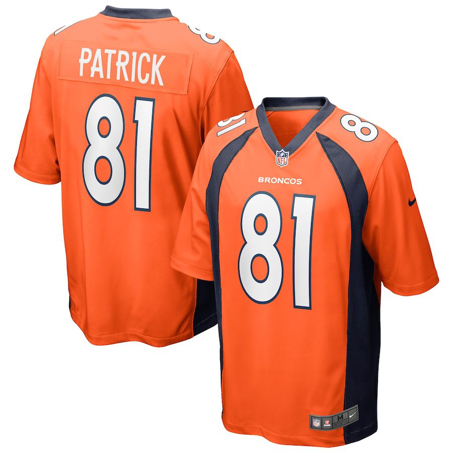 Men Denver Broncos 81 Tim Patrick Nike Orange Game NFL Jersey